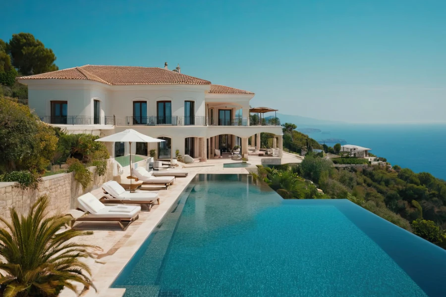 Villa de luxe à Saint-Tropez avec vue sur la mer et jardin méditerranéen